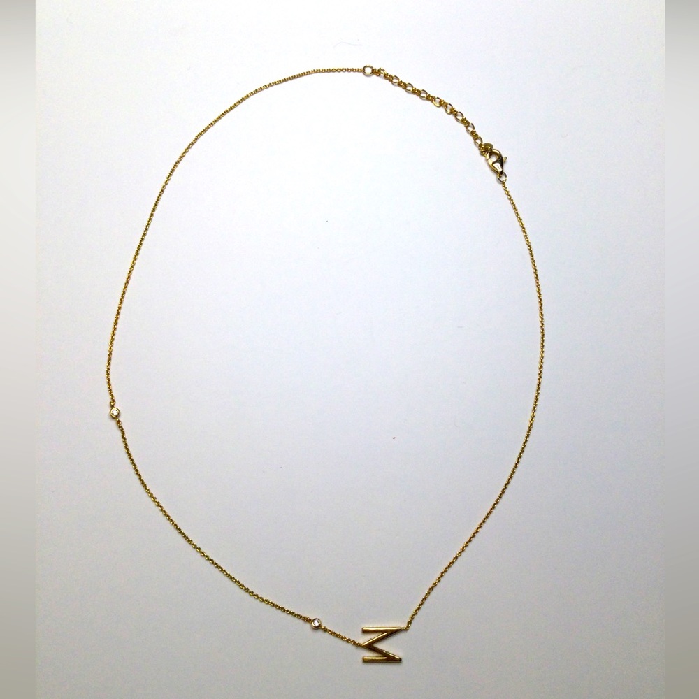 Tai Cubic Zirconia M Initial Necklace - 18”